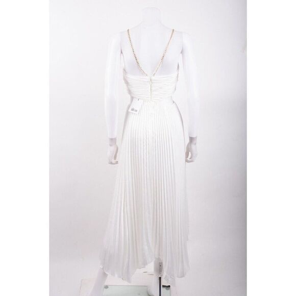 Aiifos Womans Evie Dress Cut Out Sz 4 White Accordion Pleated Handkerchief NWT - Picture 6 of 8